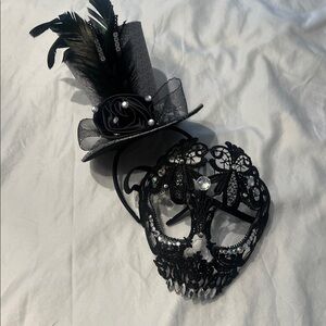 Lace Skull mask and headband fascinator